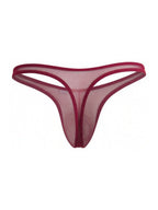 CandyMan Sheer Mesh Thongs - Burgundy Mesh