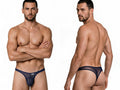 CandyMan Sheer Mesh Thongs - Navy Mesh