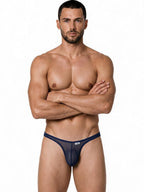 CandyMan Sheer Mesh Thongs - Navy Mesh