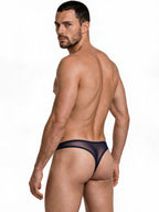 CandyMan Sheer Mesh Thongs - Navy Mesh