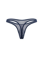 CandyMan Sheer Mesh Thongs - Navy Mesh