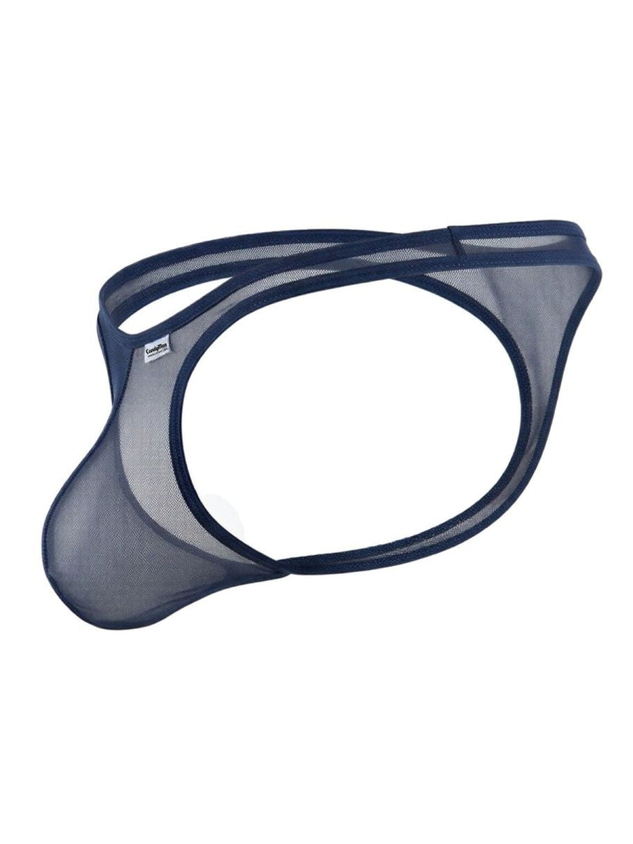 CandyMan Sheer Mesh Thongs - Navy Mesh