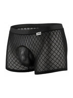 CandyMan Sheer Geometric Mesh Boxer Briefs - Black