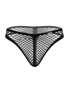 CandyMan Fishnet Breathable Thong - Black