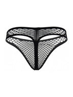CandyMan Fishnet Breathable Thong - Black