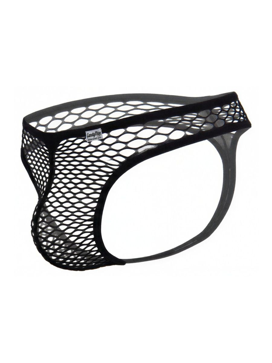 CandyMan Fishnet Breathable Thong - Black