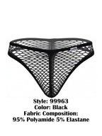 CandyMan Fishnet Breathable Thong - Black