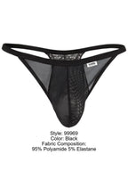 CandyMan 99969 Men's Underwear Mesh Lace Seductive Thongs Color Black