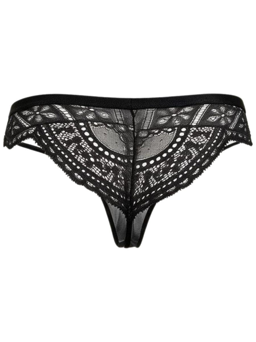 CandyMan 99971 Men's Underwear Seductive Mesh Lace Thongs Color Black