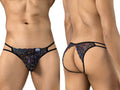 CandyMan Seductive Printed Mesh Jockstrap - Black
