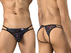 CandyMan Seductive Printed Mesh Jockstrap - Black