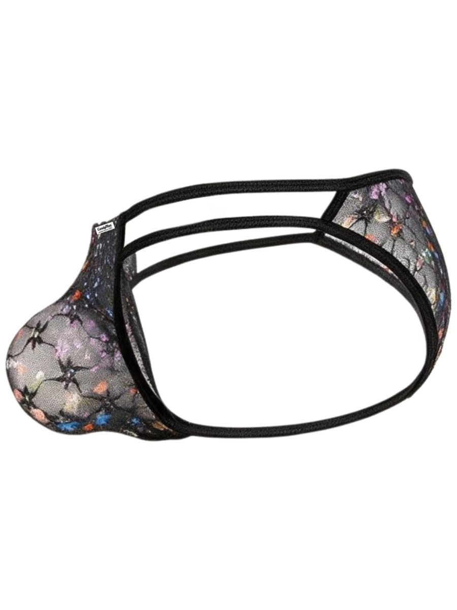 CandyMan Seductive Printed Mesh Jockstrap - Black