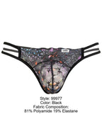CandyMan Seductive Printed Mesh Jockstrap - Black