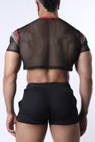 CELLBLOCK 13 Chain Reaction Mesh Crop Top - Red