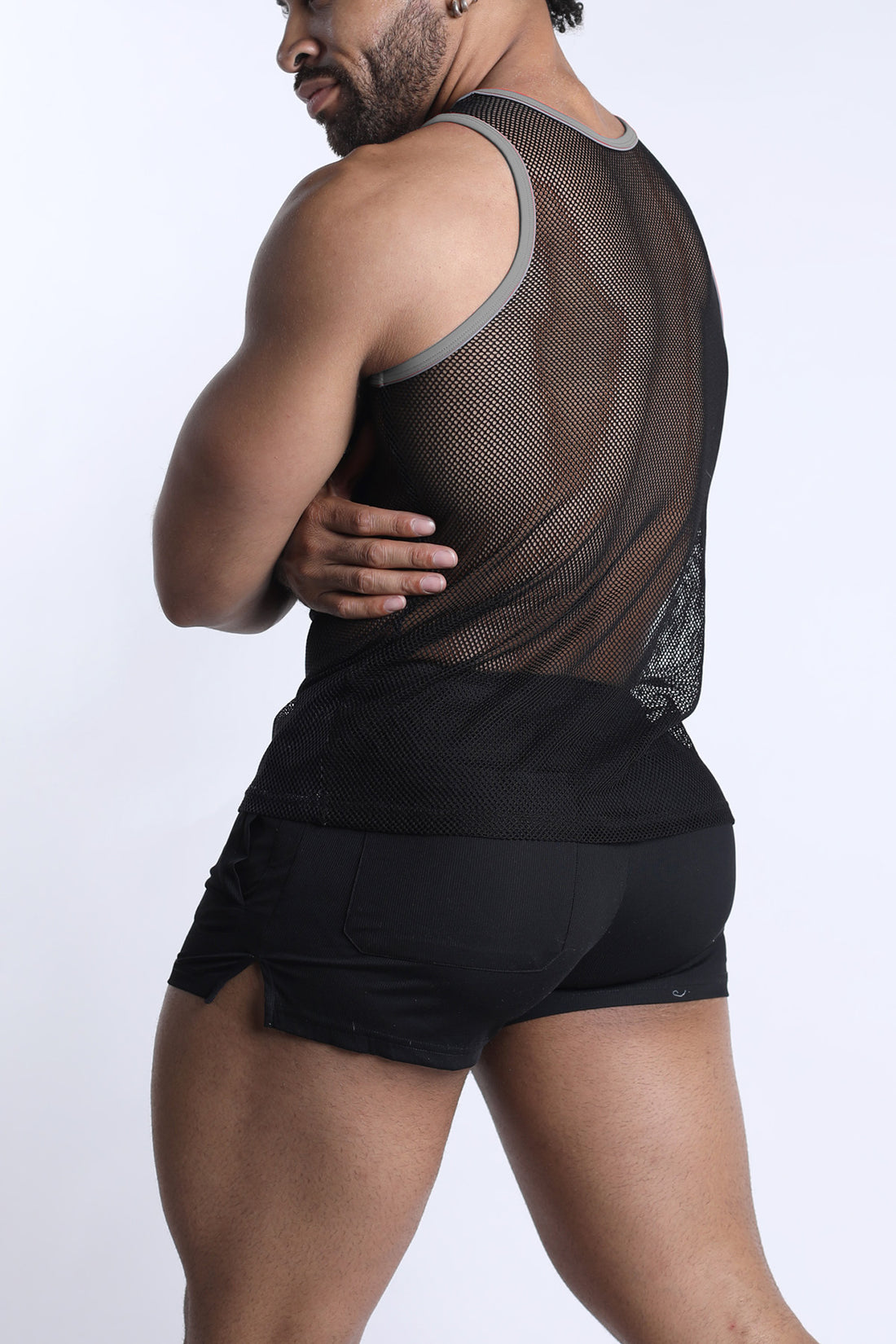 CELLBLOCK 13 Chain Reaction Mesh Tank Top - Gray