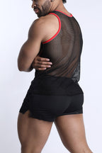 CELLBLOCK 13 Chain Reaction Mesh Tank Top - Red