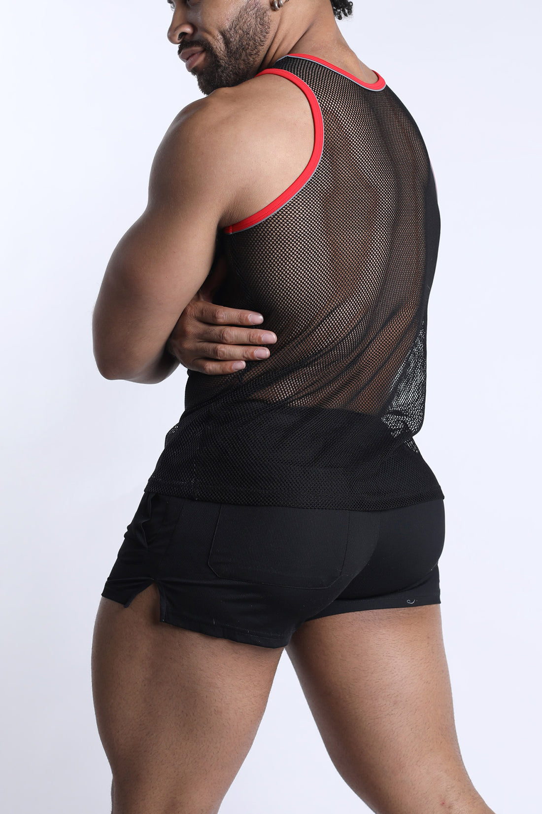 CELLBLOCK 13 Chain Reaction Mesh Tank Top - Red