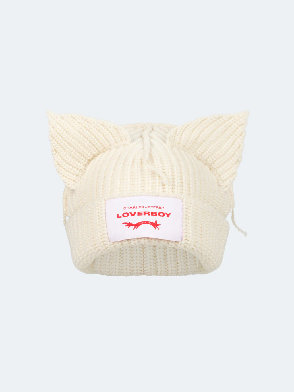 LOVERBOY BY CHARLES JEFFREY CHUNKY EARS BEANIE WHITE