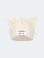 LOVERBOY BY CHARLES JEFFREY CHUNKY EARS BEANIE WHITE