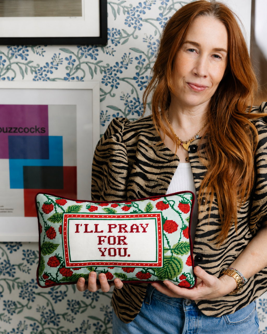 I'll Pray for You Needlepoint Pillow