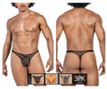 Clever Moda 3-Pack Australian Latin Thongs - Black-Orange-Black