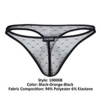 Clever Moda 3-Pack Australian Latin Thongs - Black-Orange-Black
