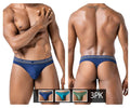 Clever Moda 3-Pack Australian Latin Thongs - Blue-Petrol-Green