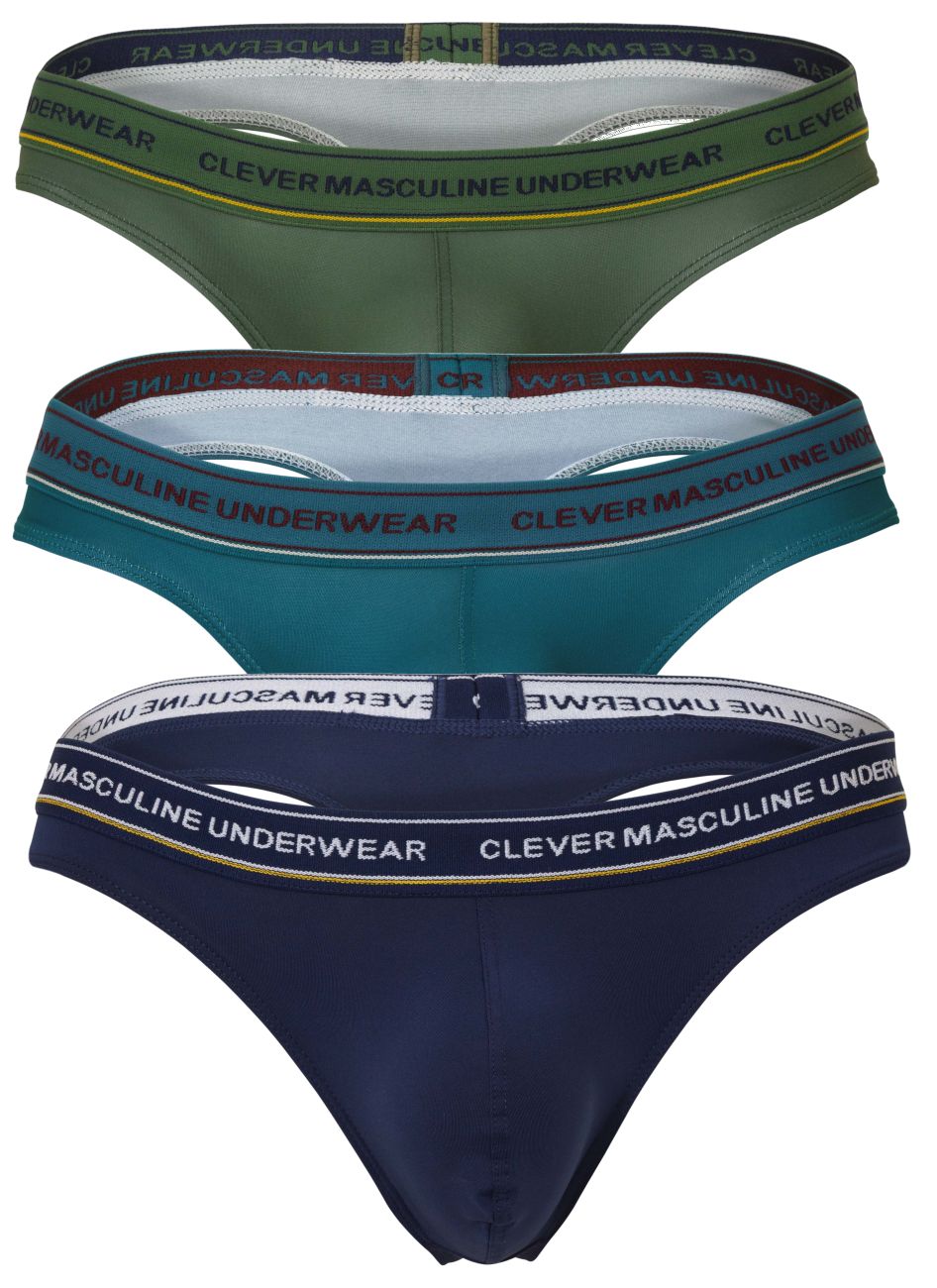 Clever Moda 3-Pack Australian Latin Thongs - Blue-Petrol-Green