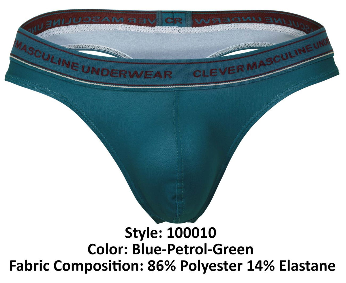 Clever Moda 3-Pack Australian Latin Thongs - Blue-Petrol-Green