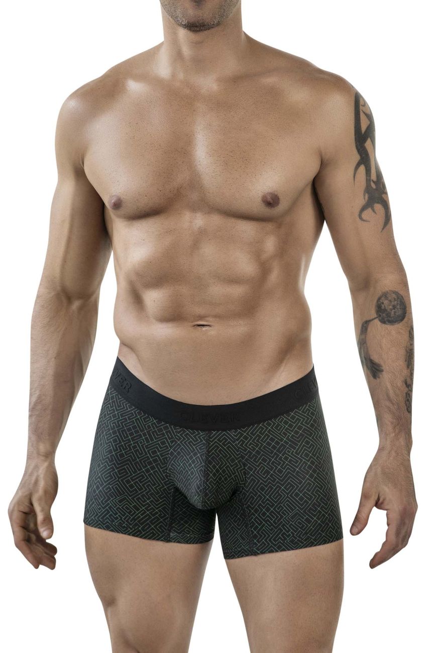 Clever Moda Laberin Mid Length Trunks - Black