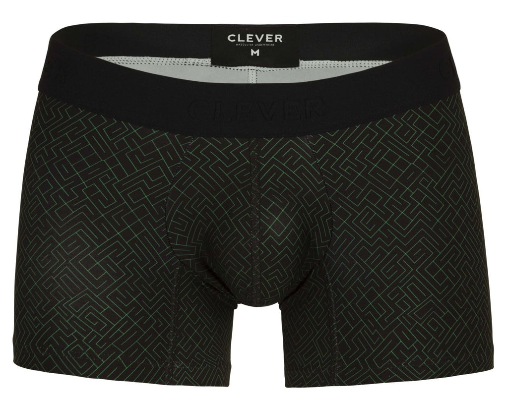 Clever Moda Laberin Mid Length Trunks - Black
