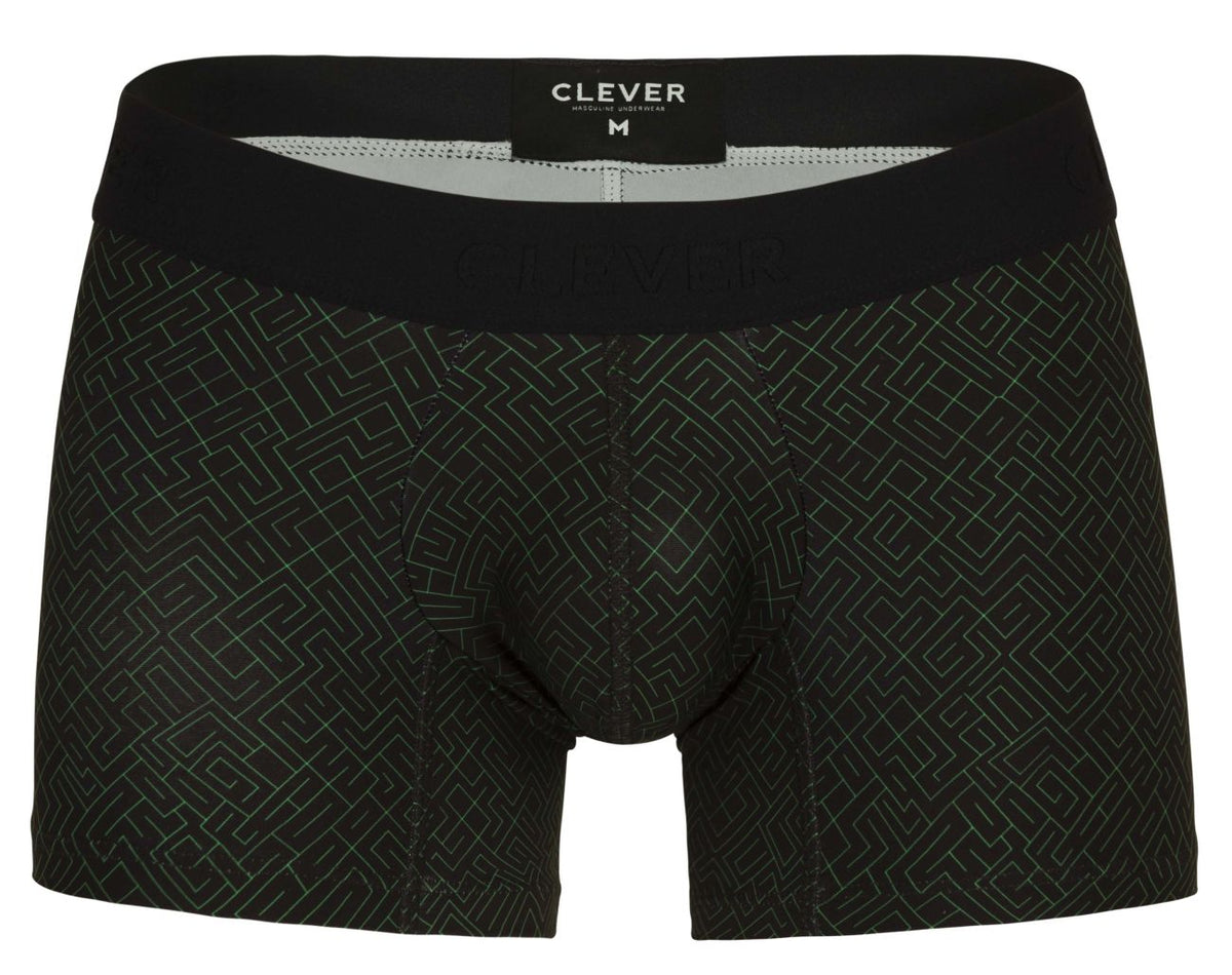 Clever Moda Laberin Mid Length Trunks - Black