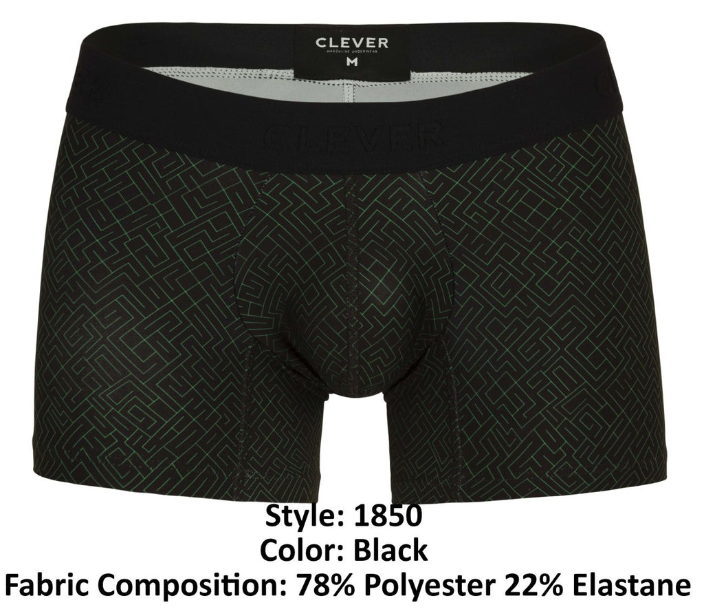 Clever Moda Laberin Mid Length Trunks - Black