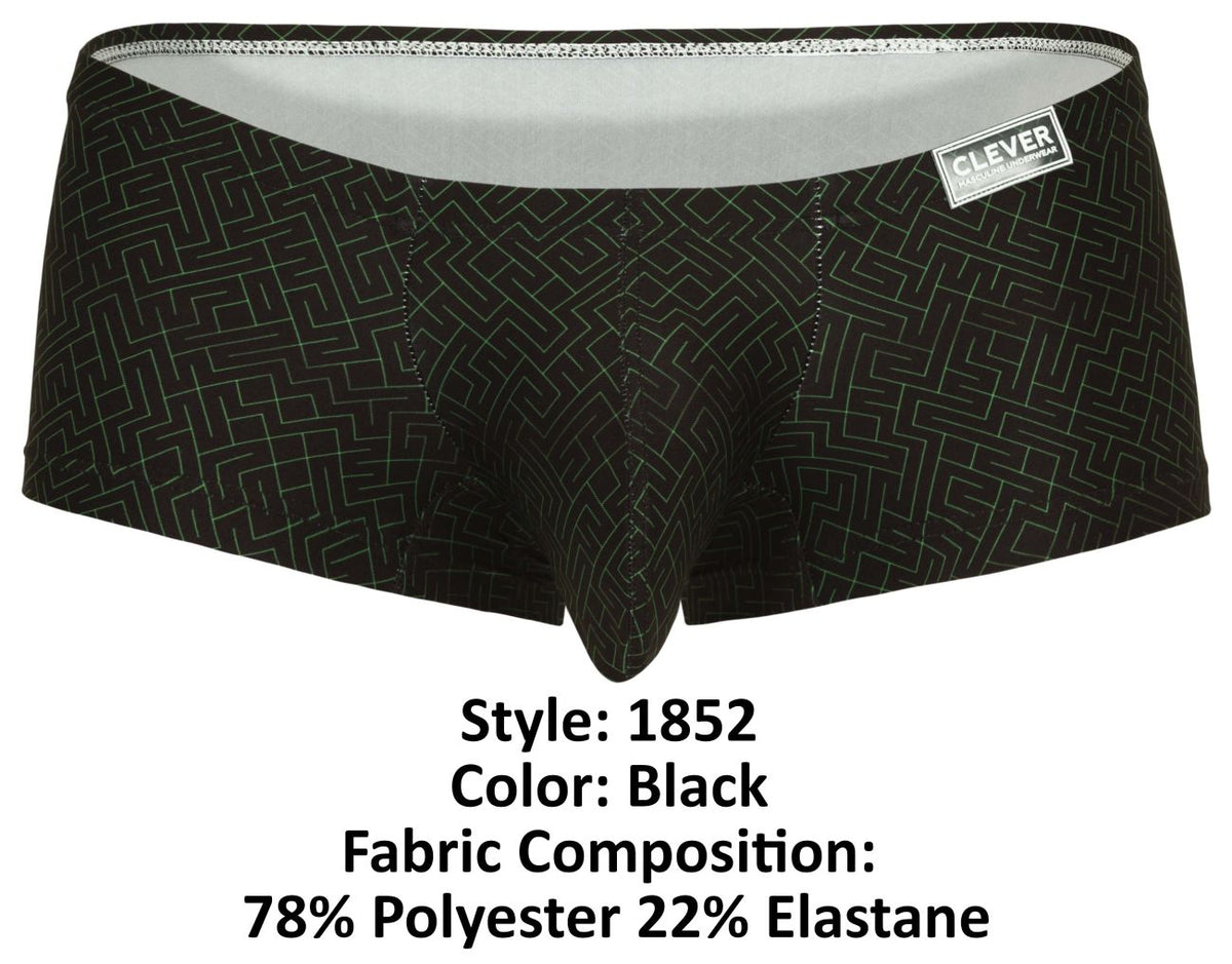 Clever Moda Laberin Low Rise Trunks - Black