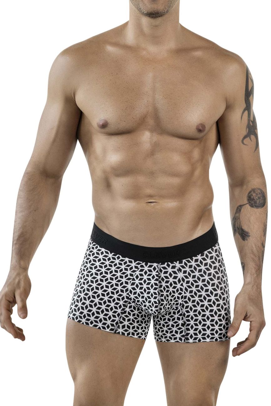 Clever Moda Cuadricula Trunks - White