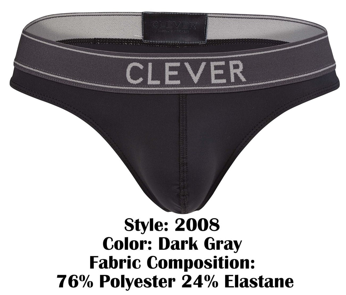 Clever Moda Raw Thongs - Dark Gray