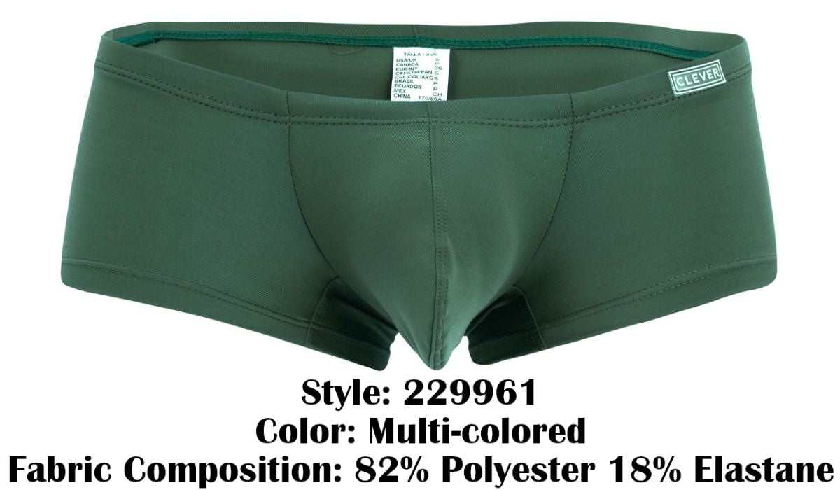 Clever Moda 3-Pack Australian Latin Trunks - Olive-Mint-Purple