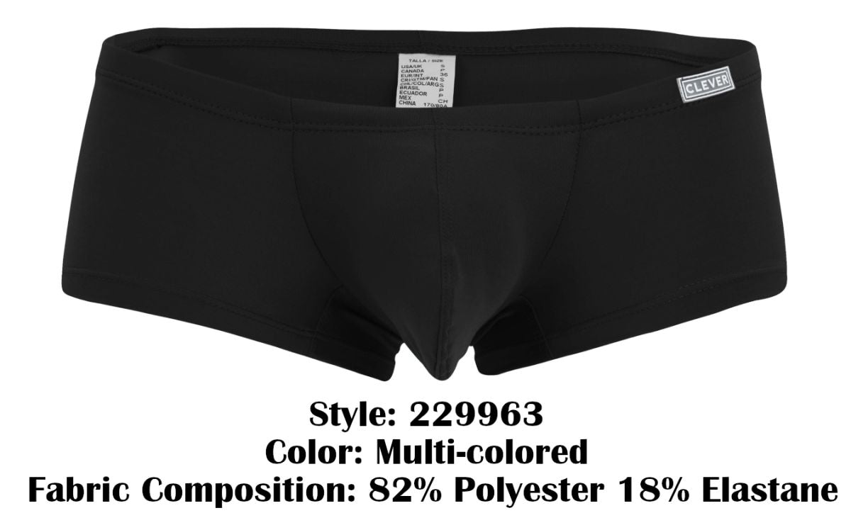 Clever Moda 3-Pack Australian Latin Trunks - Black-White-Green