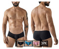 Clever Moda 3-Pack Australian Latin Trunks - Black-Blue-Pink