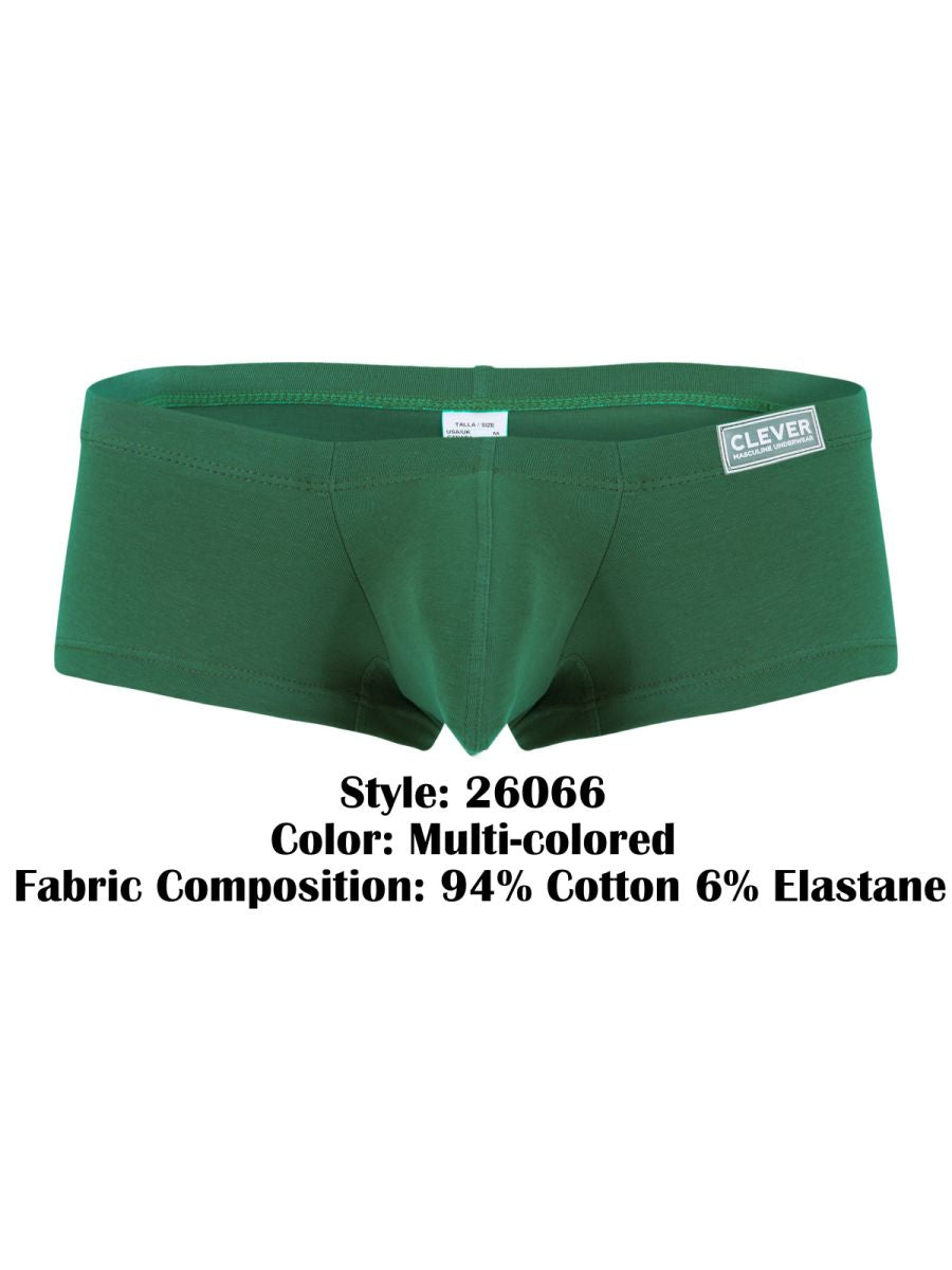 Clever Moda 3-Pack Australian Latin Cotton Boxer Briefs - Multi-colored