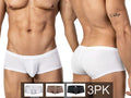 Clever Moda 3-Pack Australian Latin Second-Skin Trunk Boxer Briefs - Multi-colored