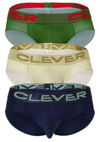 Clever Moda 3-Pack Australian Latin Briefs - Beige-Blue-Green
