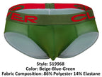 Clever Moda 3-Pack Australian Latin Briefs - Beige-Blue-Green