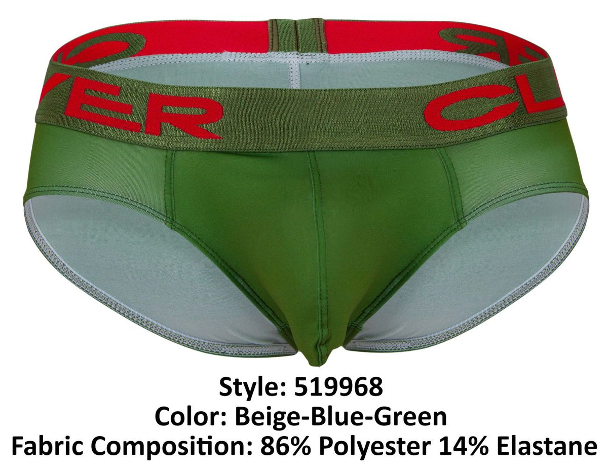 Clever Moda 3-Pack Australian Latin Briefs - Beige-Blue-Green
