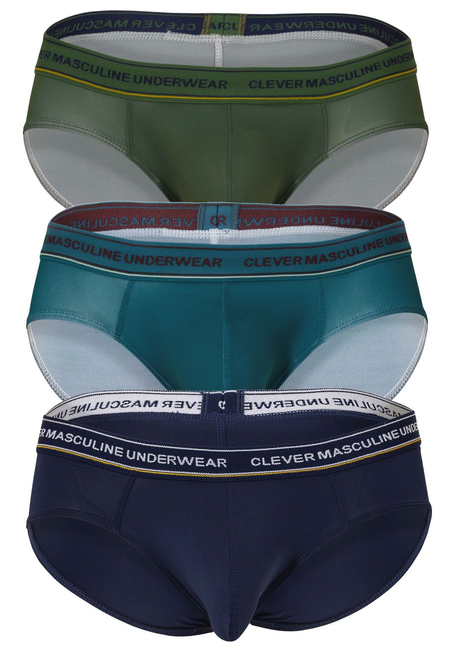 Clever Moda 3-Pack Australian Latin Briefs - Blue-Petrol-Green