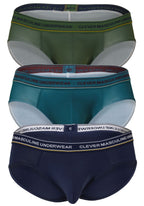 Clever Moda 3-Pack Australian Latin Briefs - Blue-Petrol-Green