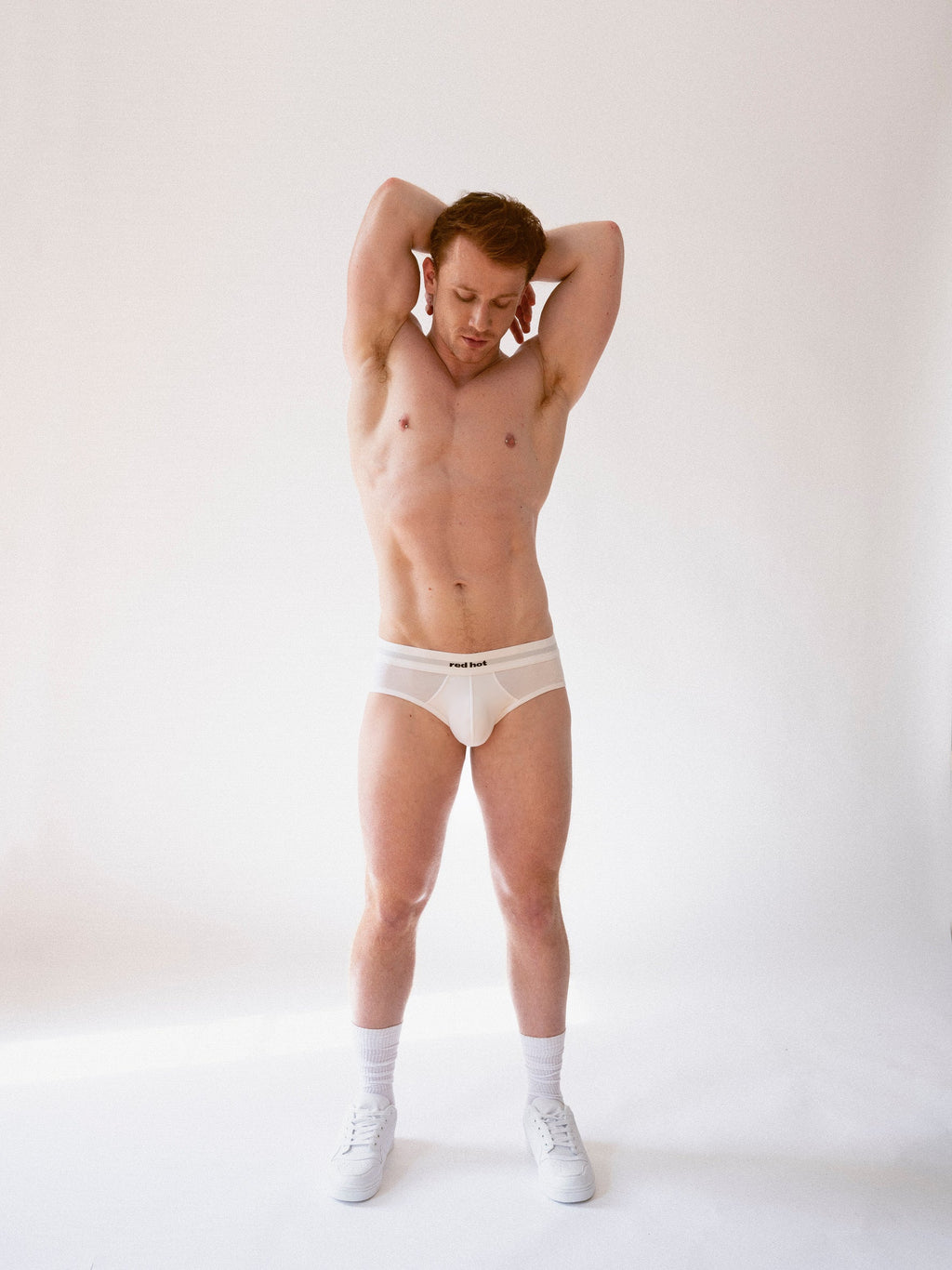 RED Hot Hip Brief Mono-Tone in White