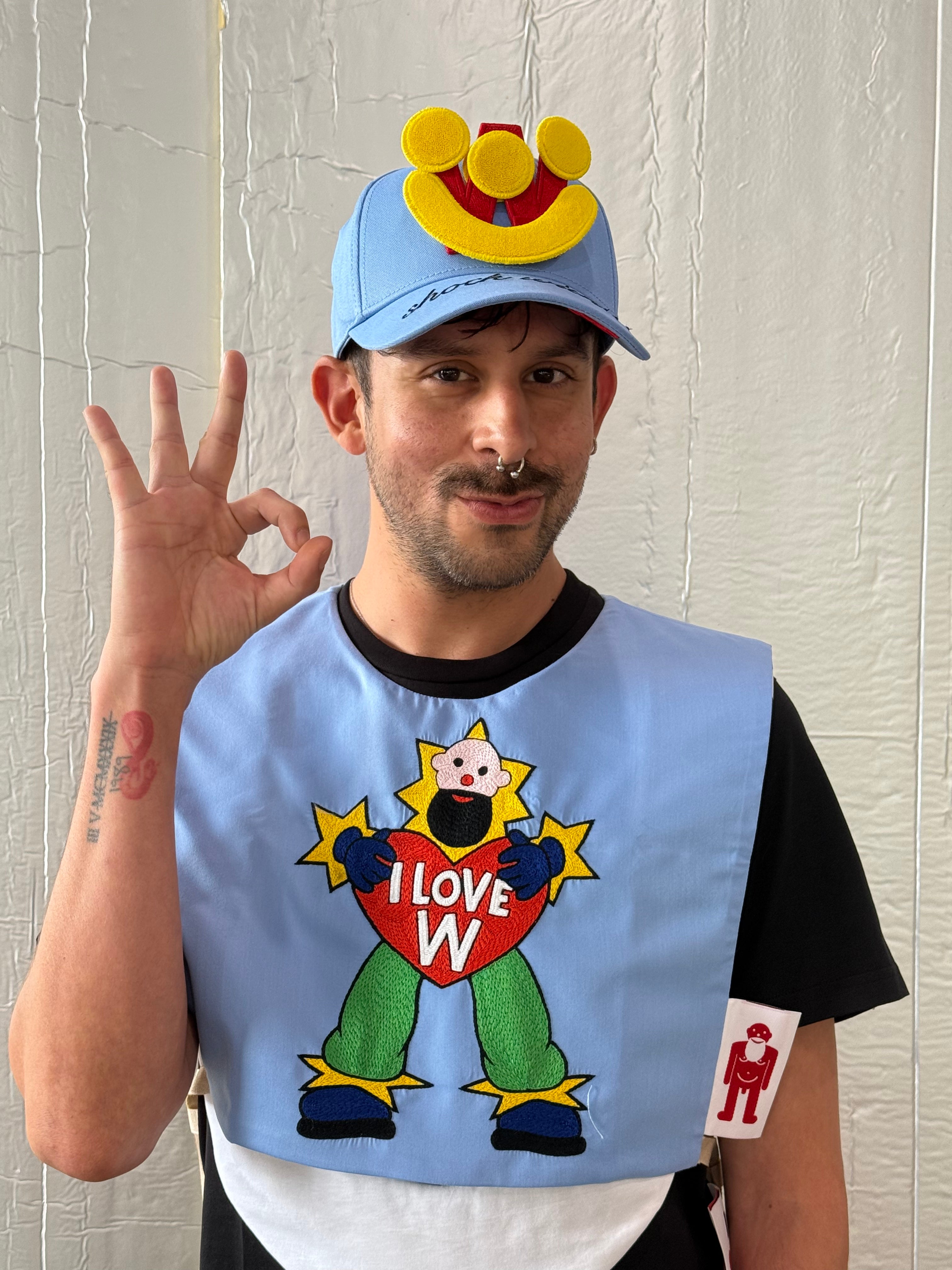 Smiley Cap in Placid Blue by Walter van Beirendonck