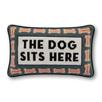 Dog Sits Here Needlepoint Pillow