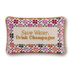 Drink Champagne Needlepoint Pillow